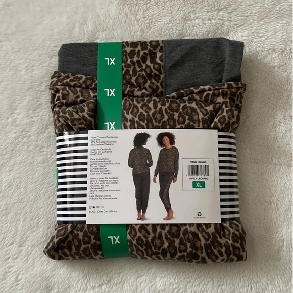 (NWT) Splendid Gray Cheetah leopard Print Ladies' 2-piece Pajama Set, XL - Picture 8 of 8